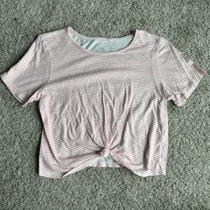 Pink& white stripped T-shirt crop top